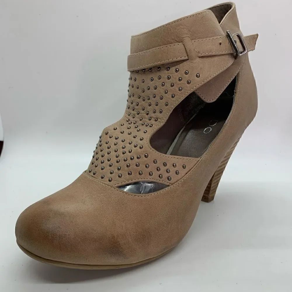 Aldo Tan stud heeled bootie